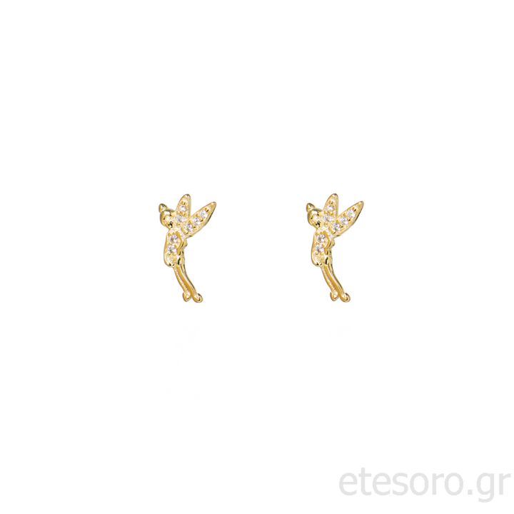 Silver Goldplated Earings Fairies With Zirconia