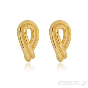 Μακριά Καρφωτά Επίχρυσα Σκουλαρίκια 