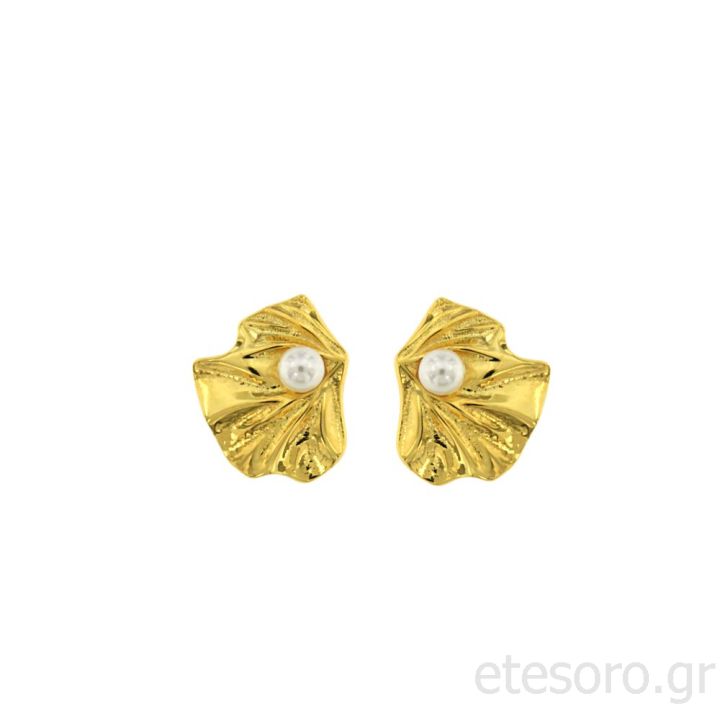   Silver Gold plated earrings with pearl