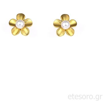 Ασημένια σκουλαρίκια με μαργαριτάρι