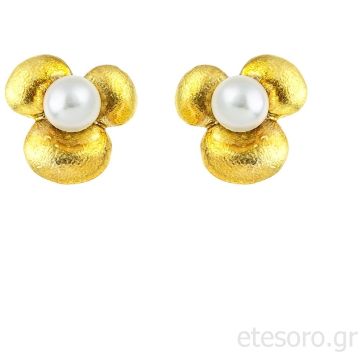 Ασημένια σκουλαρίκια με μαργαριτάρι