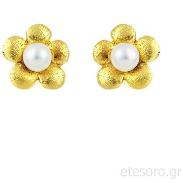 Ασημένια σκουλαρίκια με μαργαριτάρι