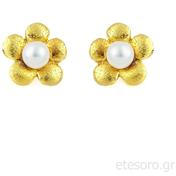 Ασημένια σκουλαρίκια με μαργαριτάρι