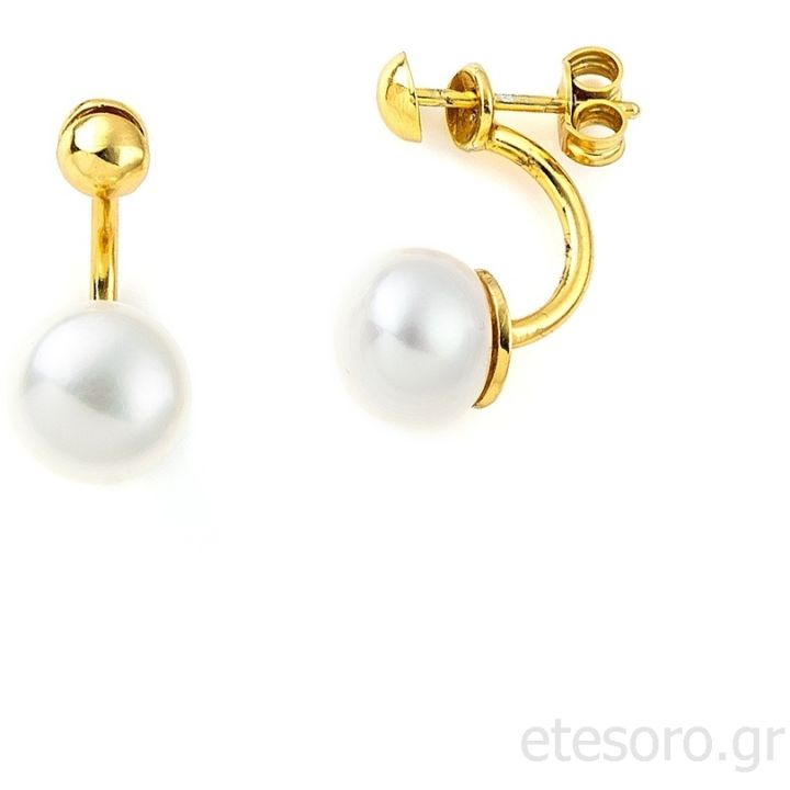 Ασημένια σκουλαρίκια με μαργαριτάρι