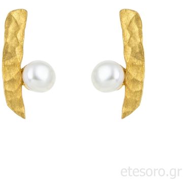 Ασημένια σκουλαρίκια με μαργαριτάρι