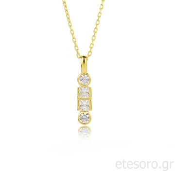 Ασημένιο επίχρυσο κολιέ