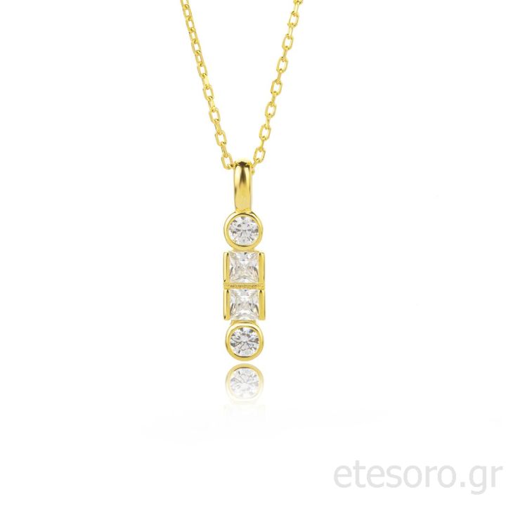 Ασημένιο επίχρυσο κολιέ