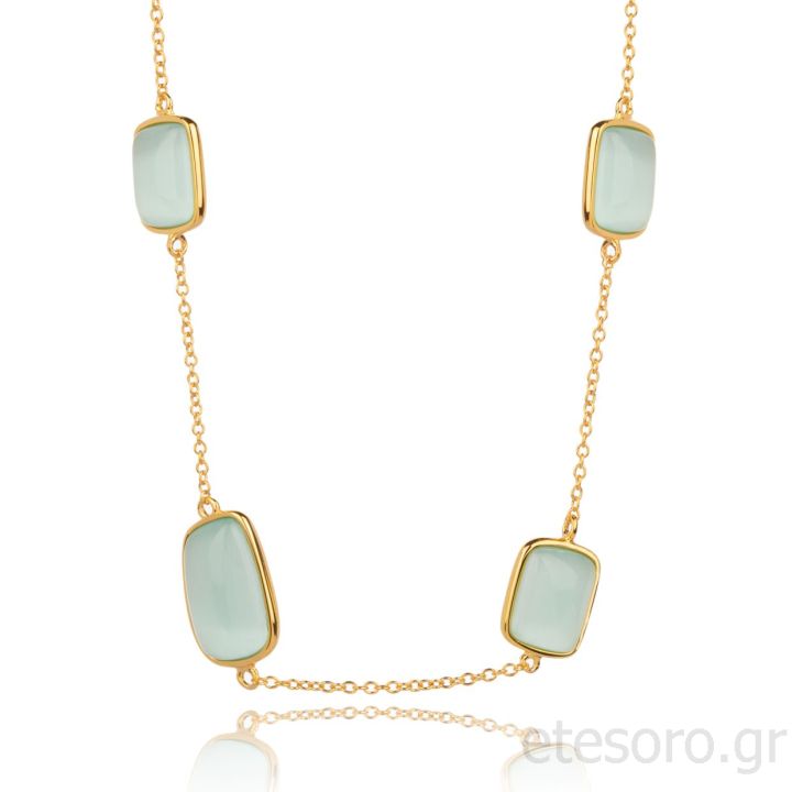 Επιχρυσωμένο Κολιέ με Μάτι γάτας