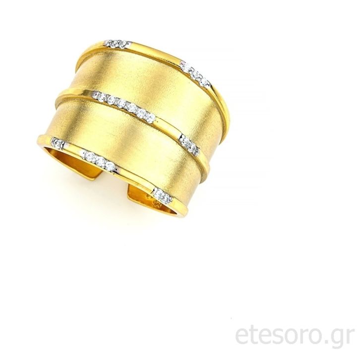 Silver Goldplated ring Cubic zirconia