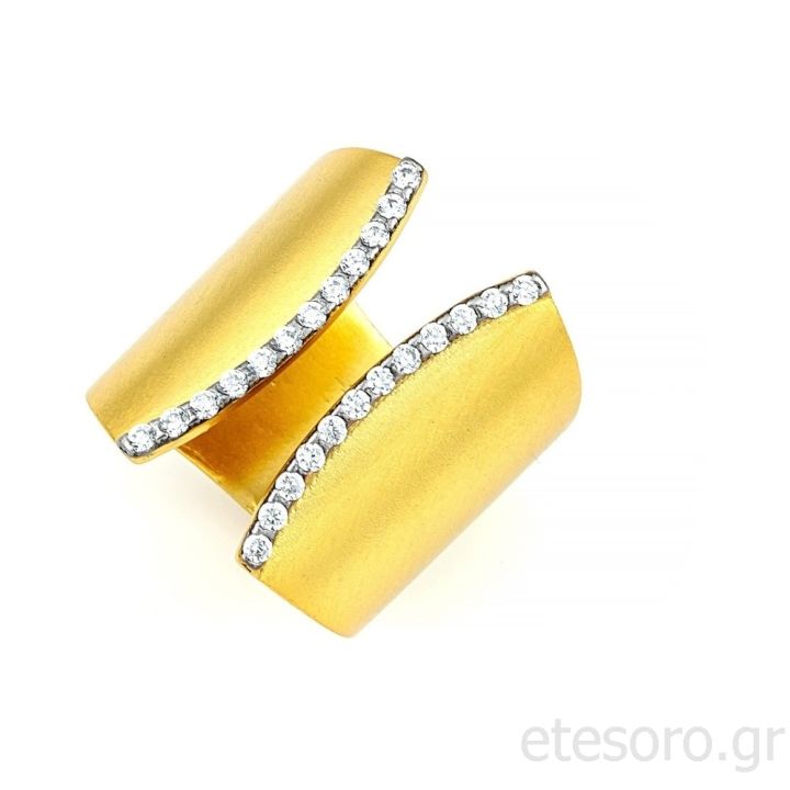  Gold plated Silver ring cubic zirconia