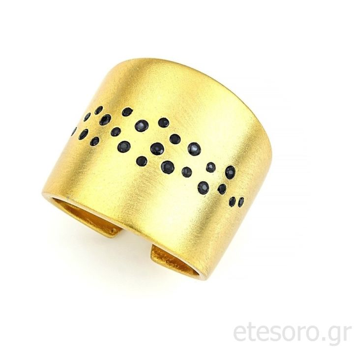Silver Gold plated ring spinel