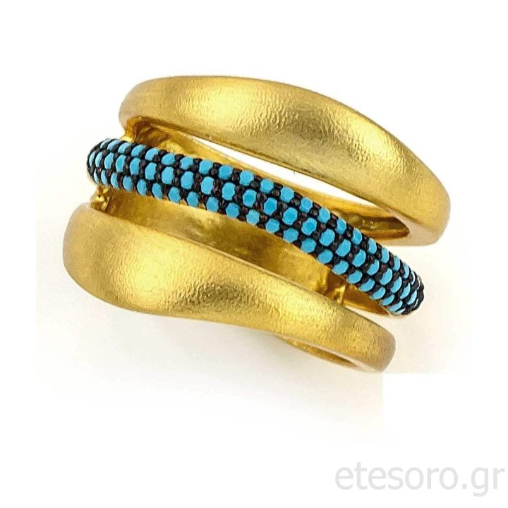 Gold plated Silver Ring Turquoise