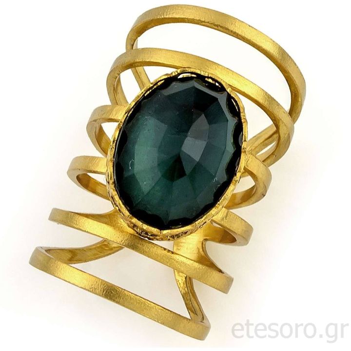 Gold plated Silver Ring Aventurine