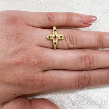 Δαχτυλίδι με βυζαντινό σχεδιο και ζιργκόν
