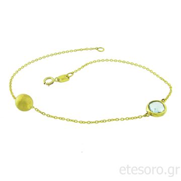 14Κ Χρυσό Βραχιόλι Με Ακουαμαρίνα