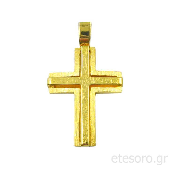 14Κ Χρυσός Ανδρικός Βαπτιστικός Σταυρός