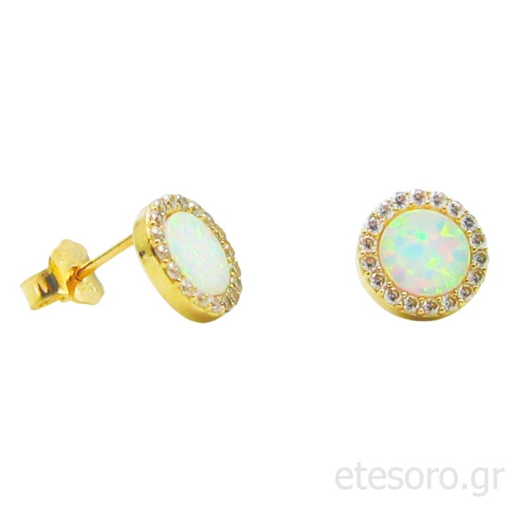 Opal Gold Earrings