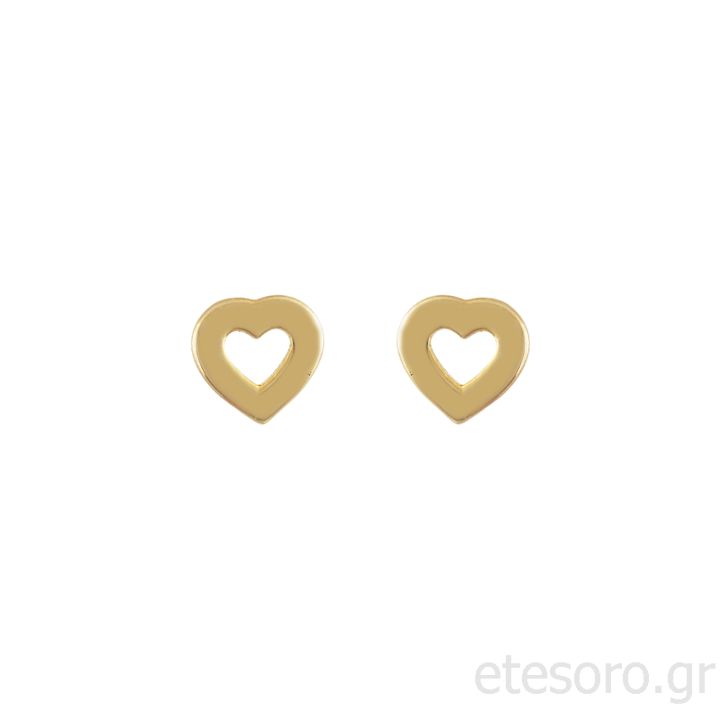 Gold Hearts Stud Earrings