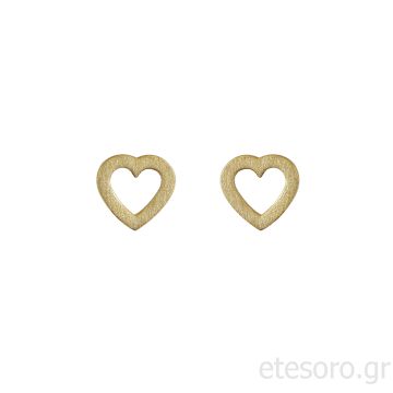 14K Χρυσές Kαρδιές Σκουλαρίκια