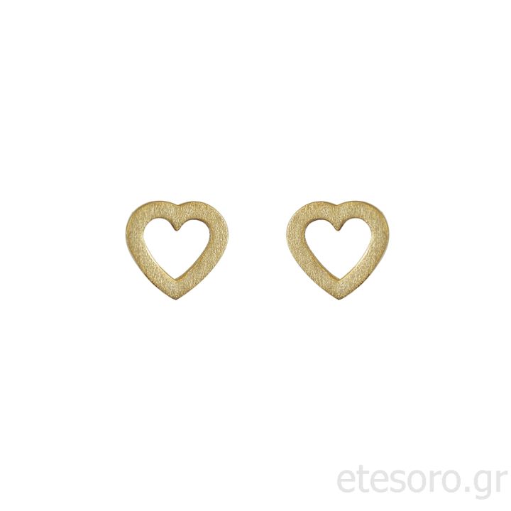 14K Χρυσές Kαρδιές Σκουλαρίκια