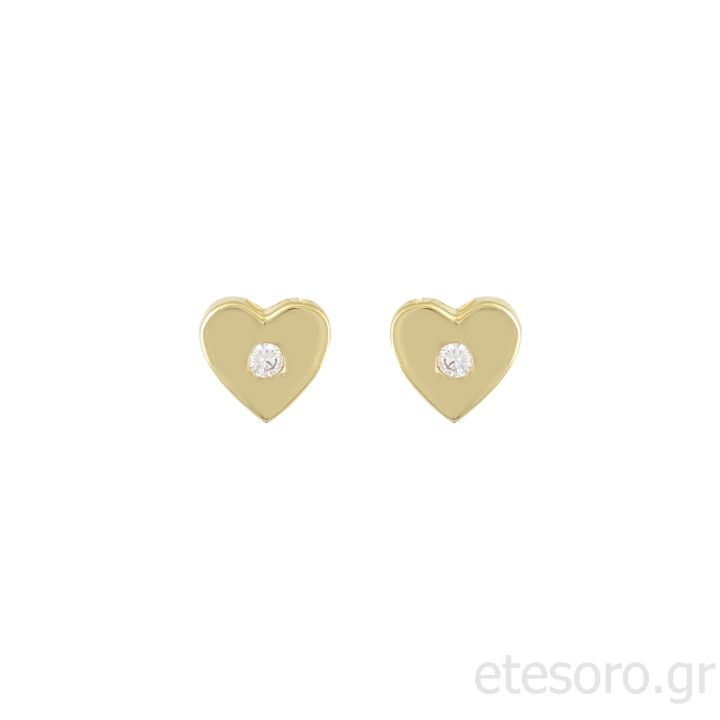 Gold Hearts Stud Earrings