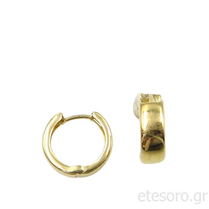14K Gold Huggie Earrings Shiny