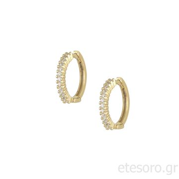 14Κ Χρυσοί Κρίκοι Με Ζιργκόν