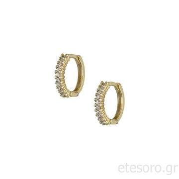 14Κ Χρυσοί Κρίκοι Με Ζιργκόν