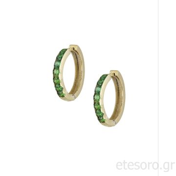 Σκουλαρίκια 14K Πράσινο Ζιργκόν