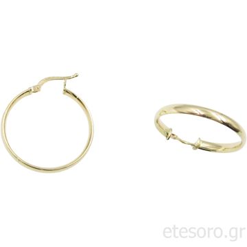 14Κ Χρυσοί Κρίκοι Γυαλιστεροί