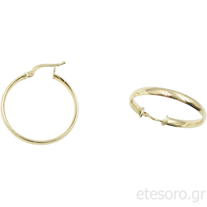 14Κ Χρυσοί Κρίκοι Γυαλιστεροί