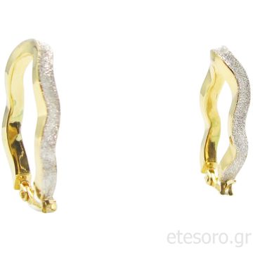 14Κ Χρυσοί Κρίκοι Δίχρωμοι Με Γυαλιστερή Και Ματ Επιφάνεια