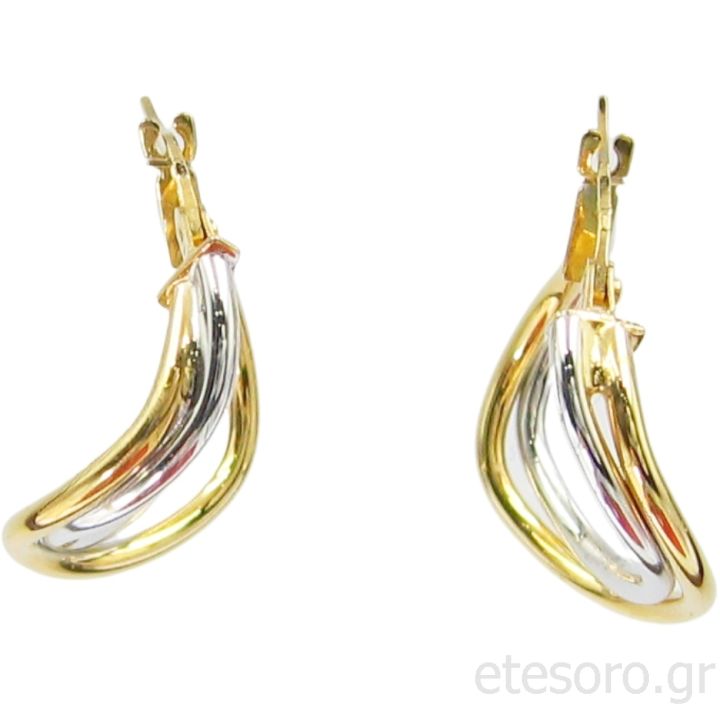 14Κ Χρυσοί Κρίκοι Δίχρωμοι