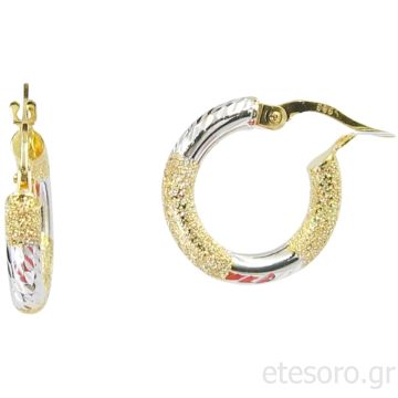 14Κ Χρυσοί Κρίκοι Δίχρωμοι Ματ