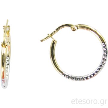 14Κ Χρυσοί Κρίκοι Δίχρωμοι Με Γυαλιστερή Και Ματ Επιφάνεια