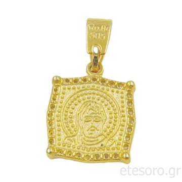 14Κ Χρυσό Κωνσταντινάτο IC XC NIKA Tετράγωνο Mε Ζιρκόν