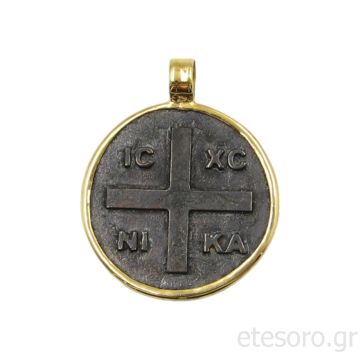 Μενταγιόν με Αρχάγγελο Μιχαήλ από 14Κ Χρυσό Και Χαλκό