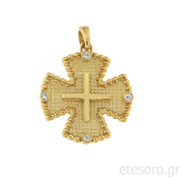 14Κ Χρυσό Μενταγιόν IC XC NIKA Με Ζιρκόν - Πίσω όψη