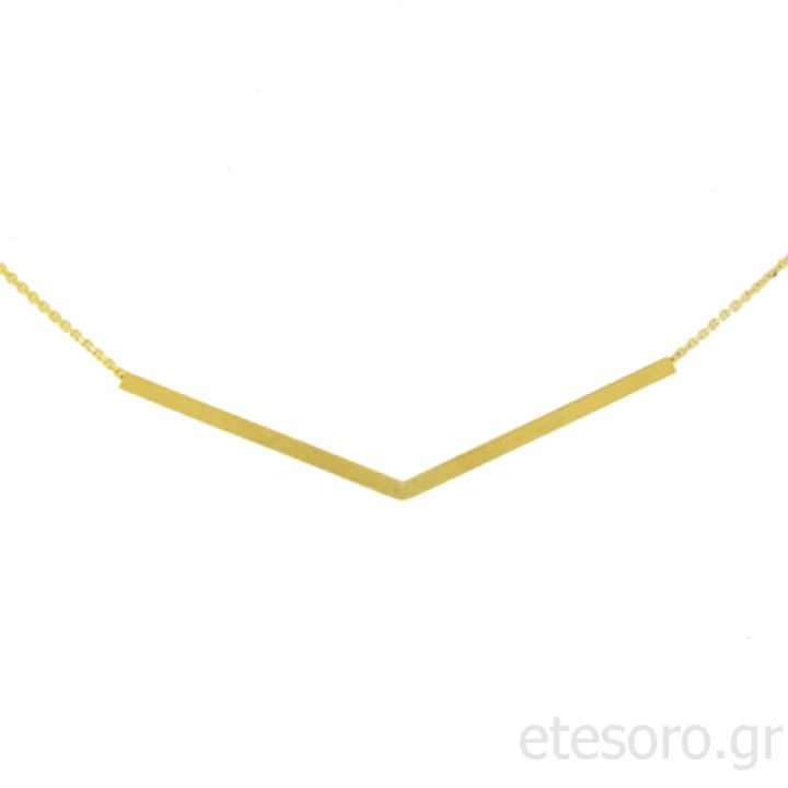 Yellow gold necklace round element