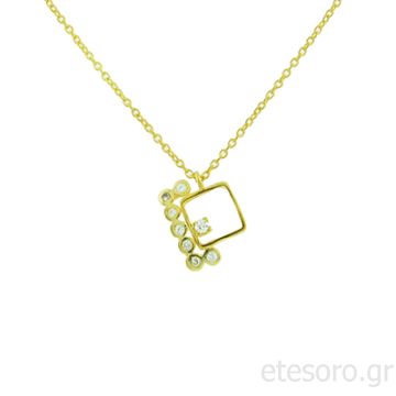 Δίχρωμο Χρυσό κολιέ