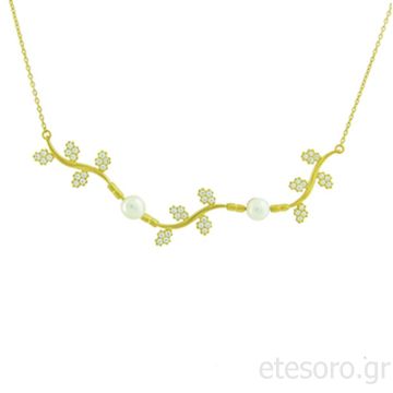 Κολιέ από χρυσό 14Κ με μαργαριτάρια