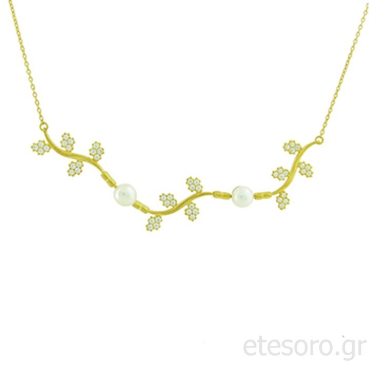 Κολιέ από χρυσό 14Κ με μαργαριτάρια