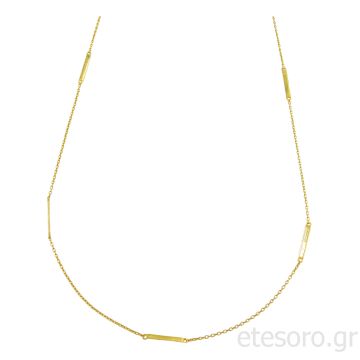 14K Χρυσό Κολιέ και χρυσά πλακάκια