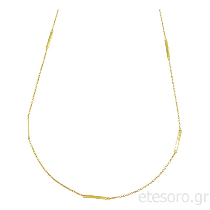 14K Χρυσό Κολιέ και χρυσά πλακάκια