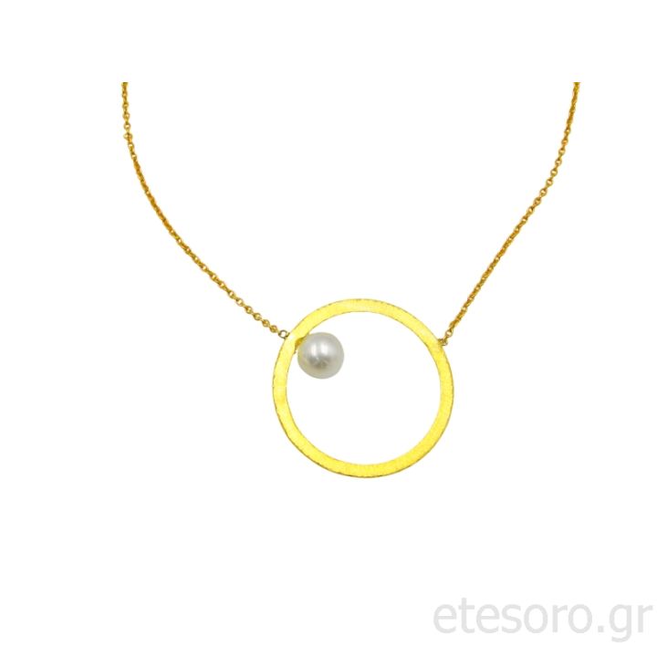 Gold circle with and pearl