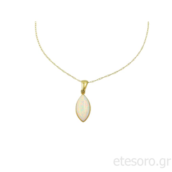 14K Gold necklace Opal
