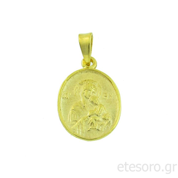 14Κ Χρυσό Μενταγιόν Παναγία Βρεφοκρατούσα