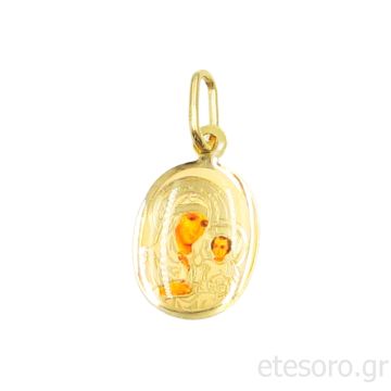 14Κ Χρυσό Μενταγιόν Παναγία Βρεφοκρατούσα