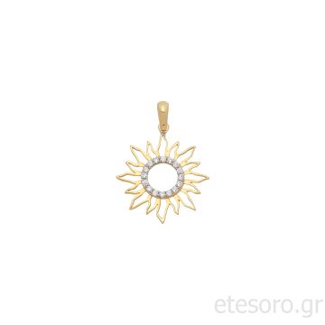 14K Χρυσό Μενταγιόν Ήλιος 