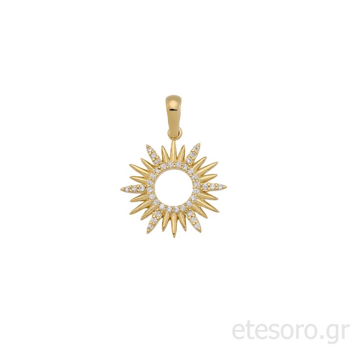 14K Χρυσό Μενταγιόν Ήλιος 